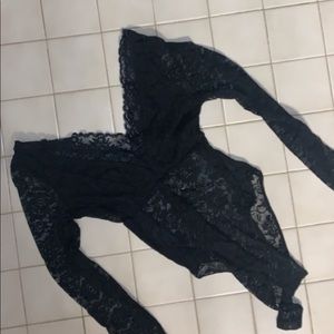 Black Lace Bodysuit - H&M